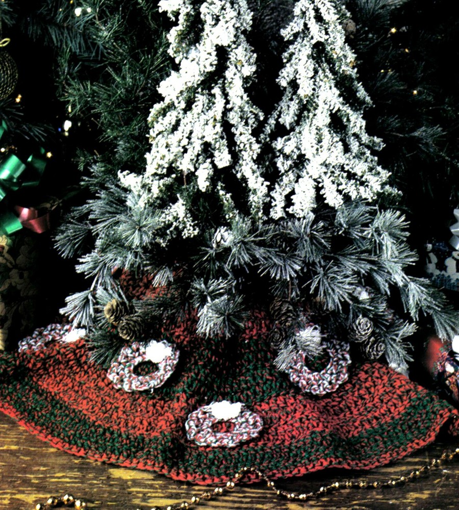 EASY Mini Wreaths Tree Skirt/Decor/Crochet Pattern INSTRUCTIONS ONLY