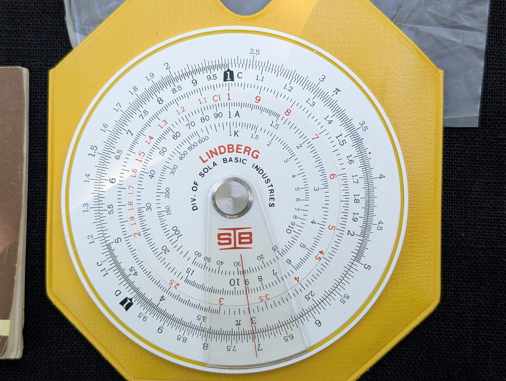 LINDBERG DIV. SOLA BASIC IND. CONCISE CIRCULAR SLIDE RULE CONVERSION TABLES VTG