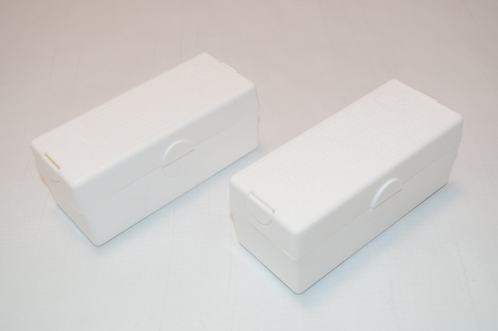 Child Resistant Medication Case 2 Compact WHITE Plastic Storage Locking Lock Box