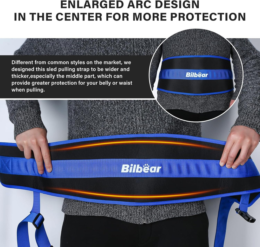 Adjustable Sled Pulling Belt with Straps for Strength and Resistance Training