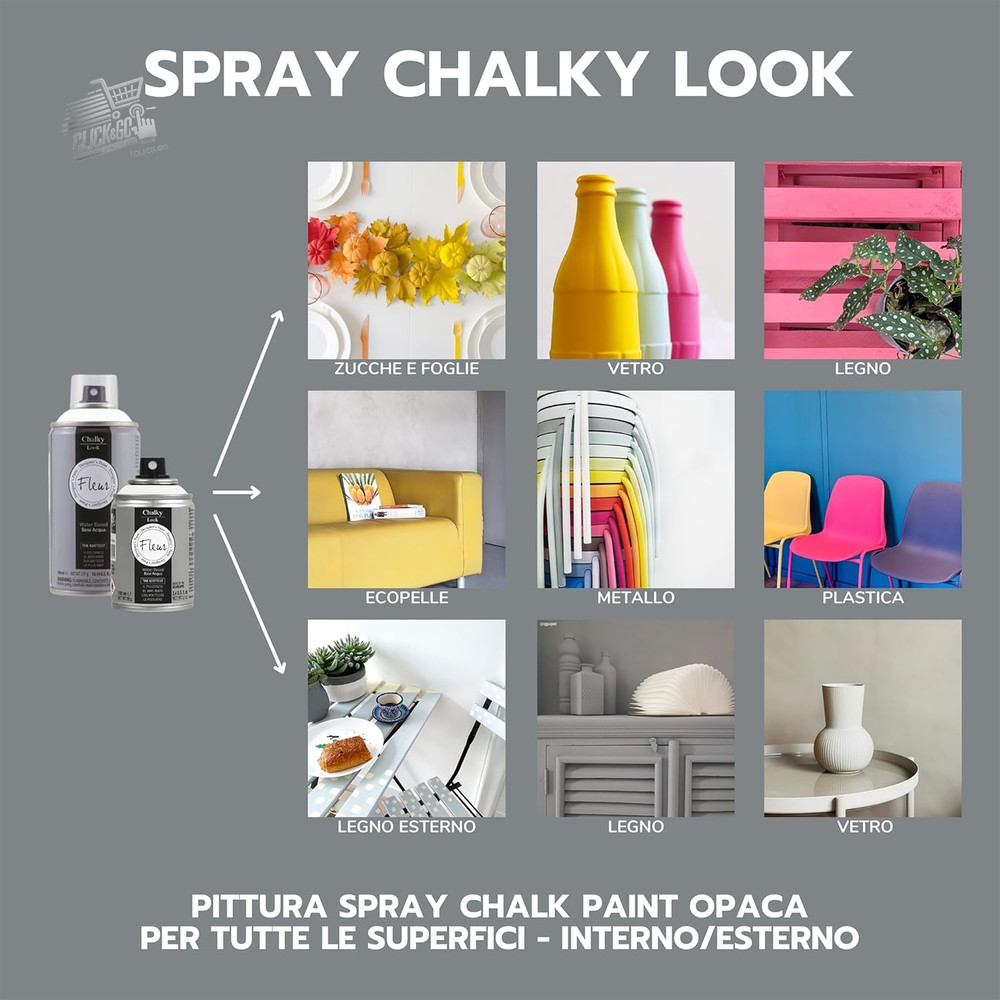 FLEUR Chalk Paint Spray, Extra Matte, Odorless Water, Multisuper
