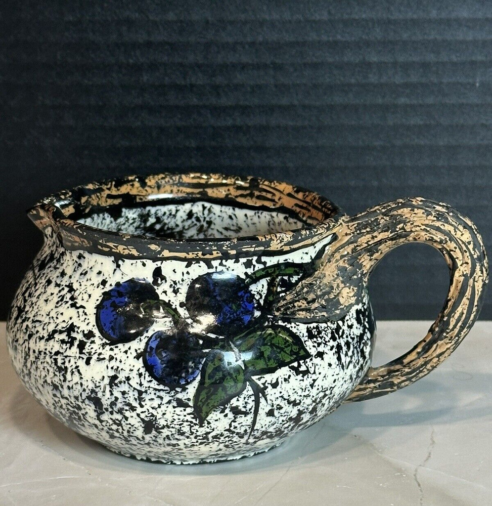 Art Pottery Small Pitcher/Creamer Signed Hand Painted