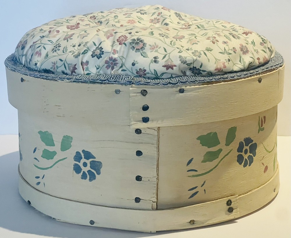 Vintage Wood Custom Made Sewing Box Cheese Box