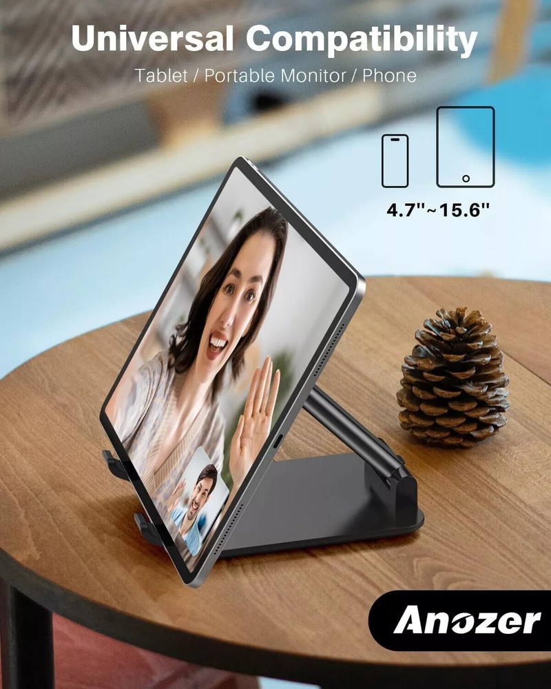 Tablet Stand Foldable & Adjustable Black
