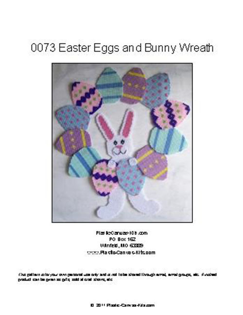 Easter Eggs and Bunny Wreath-Plastic Canvas Pattern or Kit