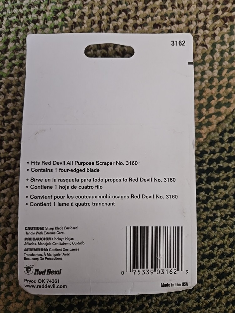 Red Devil 3162 2.5" Replacement 4 Edge Scraper Blade