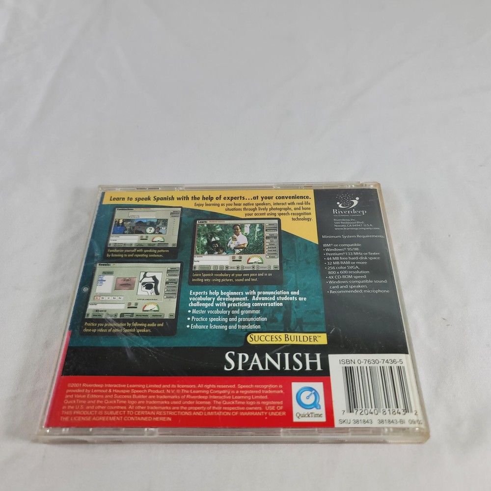 The Learning Company Success Builder SPANISH PC CD ROM Free Ship !