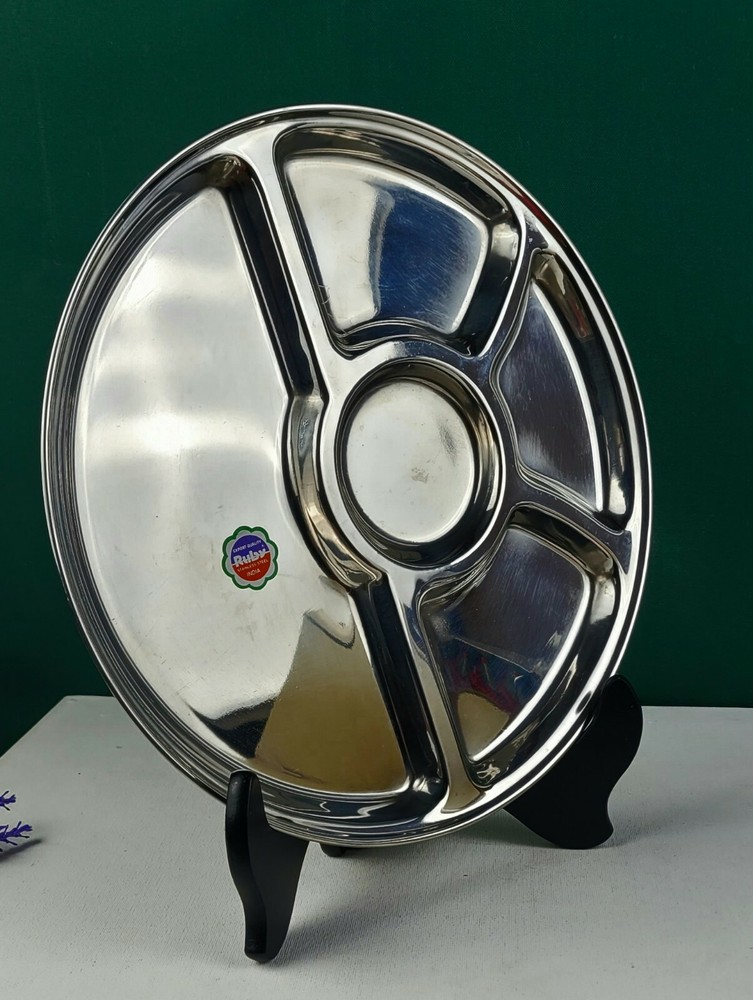 Stainless Steel Five Compartment Plate by Ruby - Made in India