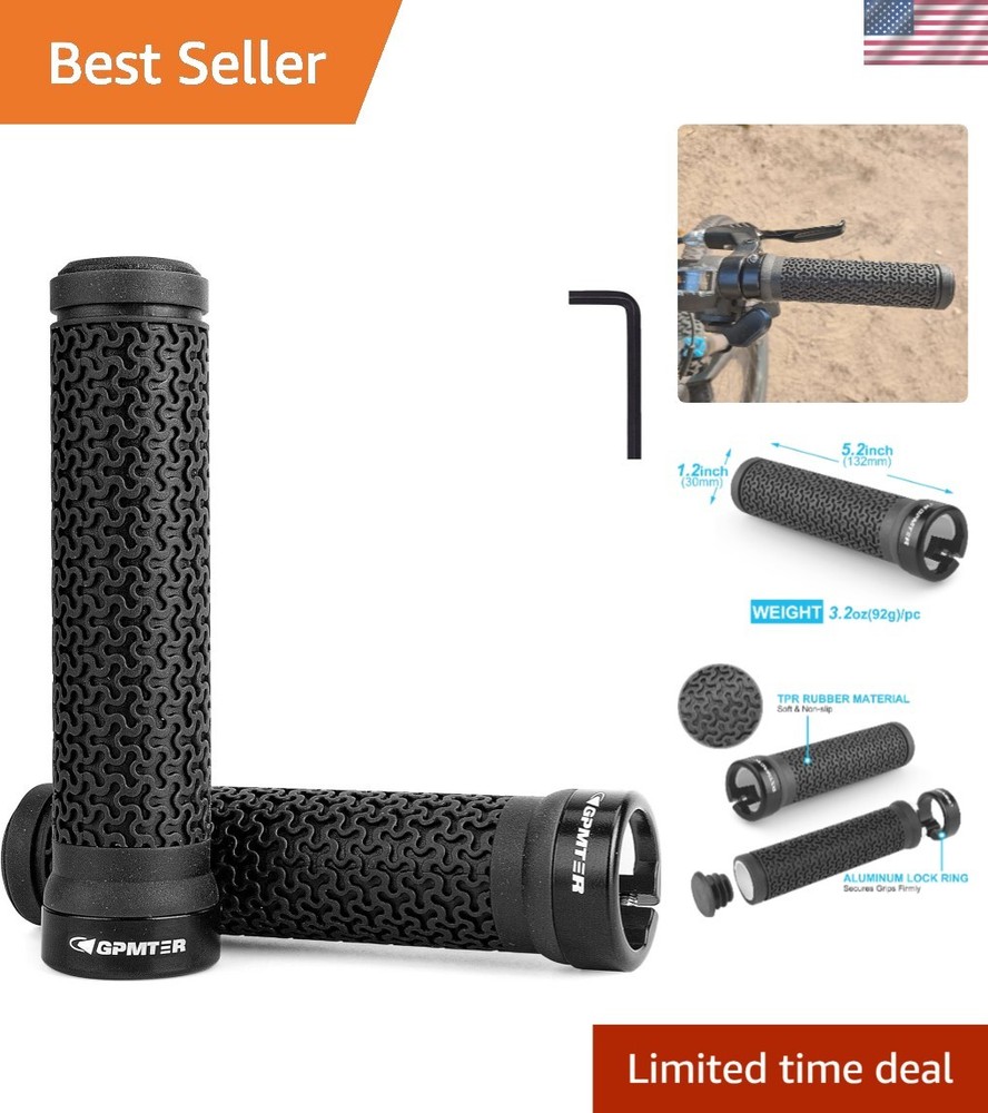 Durable Soft Rubber Handlebar Grips with Excellent Control - Fits Most Bikes