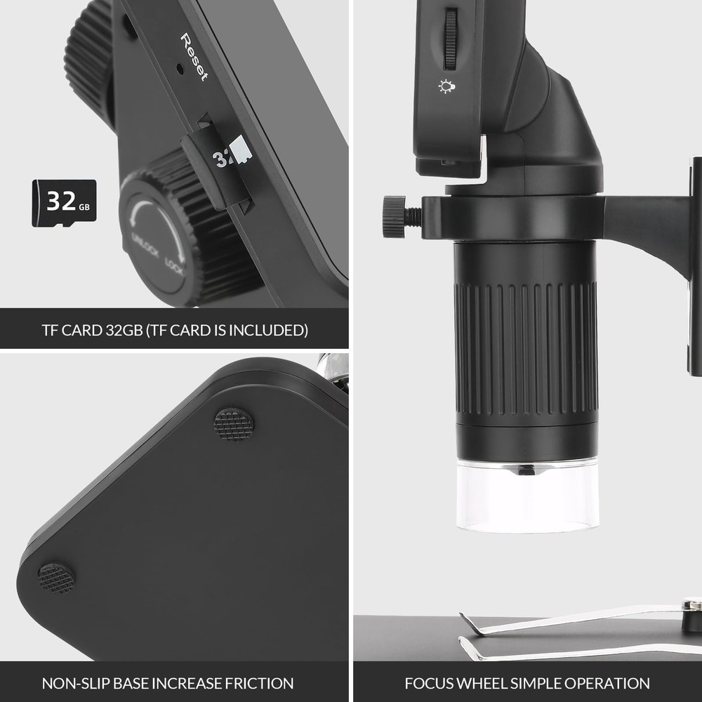 4.3" Coin Microscope 1000x Handheld LCD Digital Microscope with Screen Coin M...