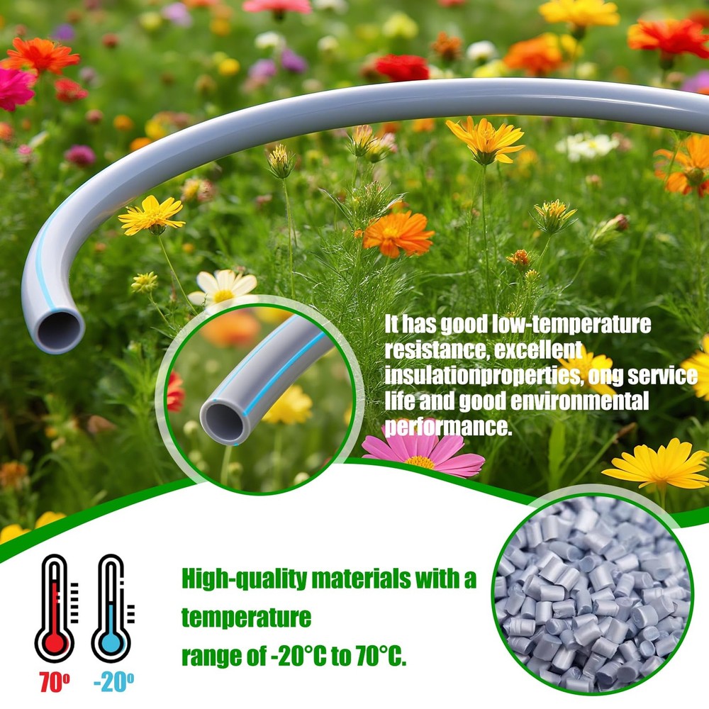27pcs Drip Irrigation System Kit with Quick Connect Fittings, Adjustable Nozz...