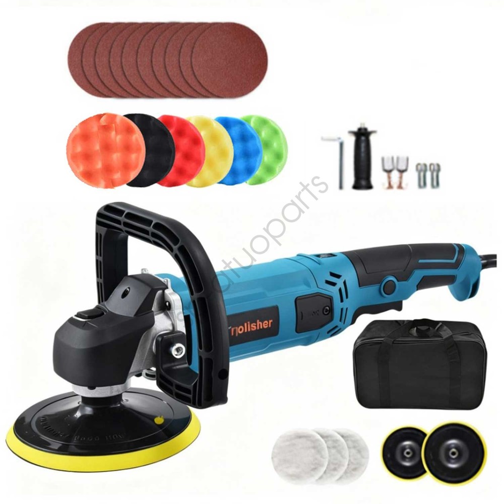 Car Polisher 1400W Buffer Machine 150/180mm + 23pcs Kit & Bag