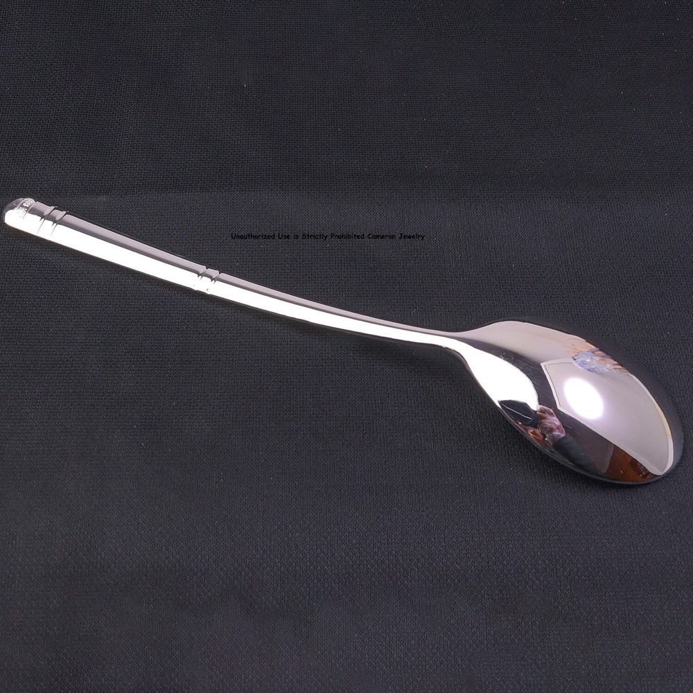 Pure Solid S999 Fine Silver Healthy Tableware Dragon Phoenix Soup Spoon 7inch L