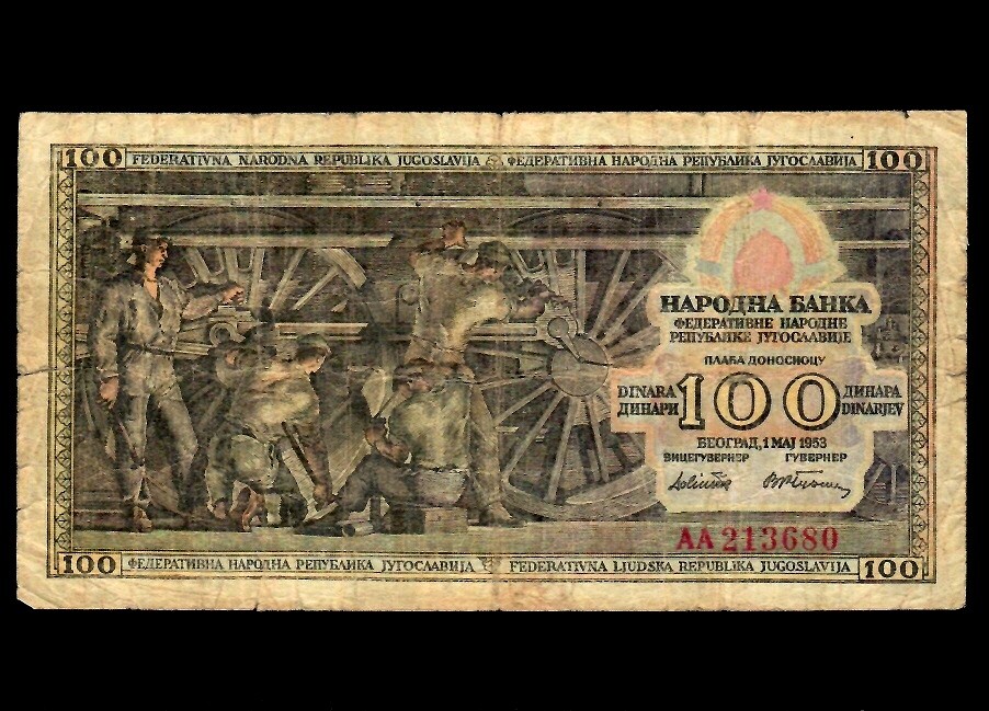 YUGOSLAVIA 100 DINARA 1953 P-58