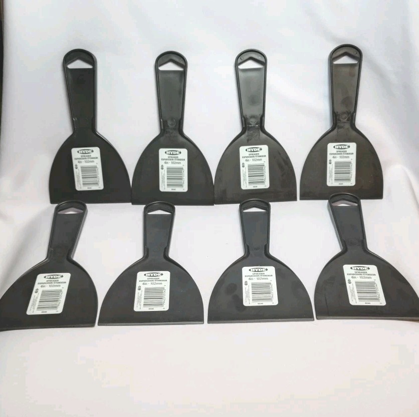 8 PACK Hyde Spreader Scraper, Flexible, 4 In. Polypropylene