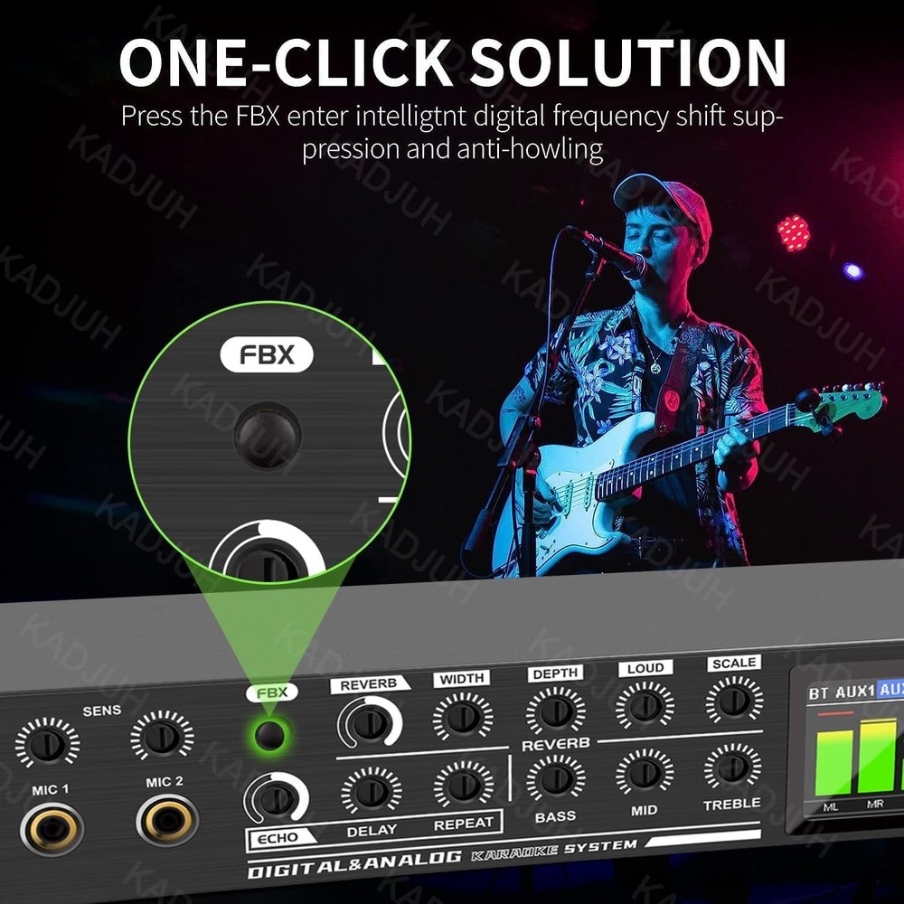 LX9 Professional KTV Digital Pre-stage Effector Anti-howling Audio Processor USB