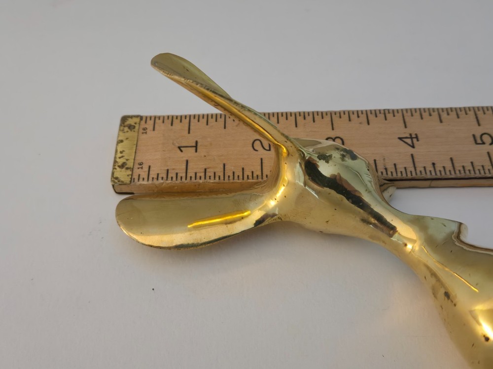 Vintage MCM Long Big Ear Brass Mouse