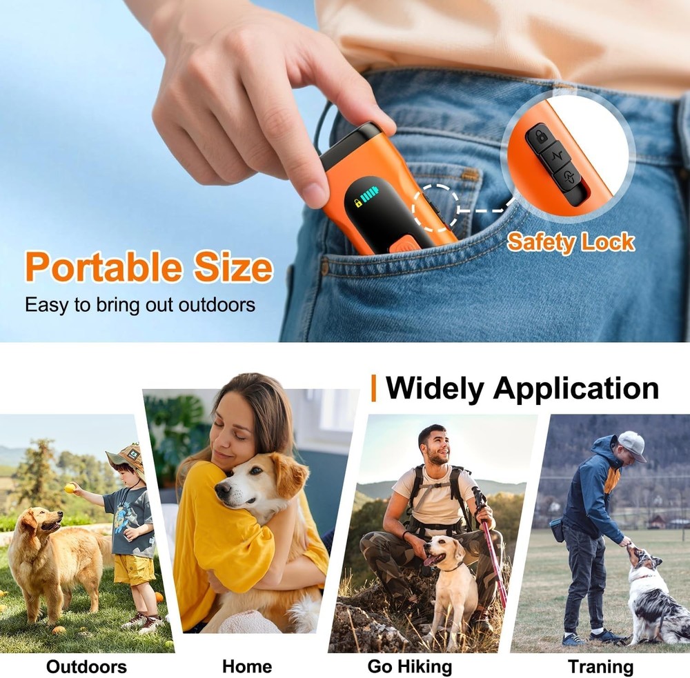 LED Flashlight Ultrasonic Bark Control Device - Safe & Portable for Dog Training
