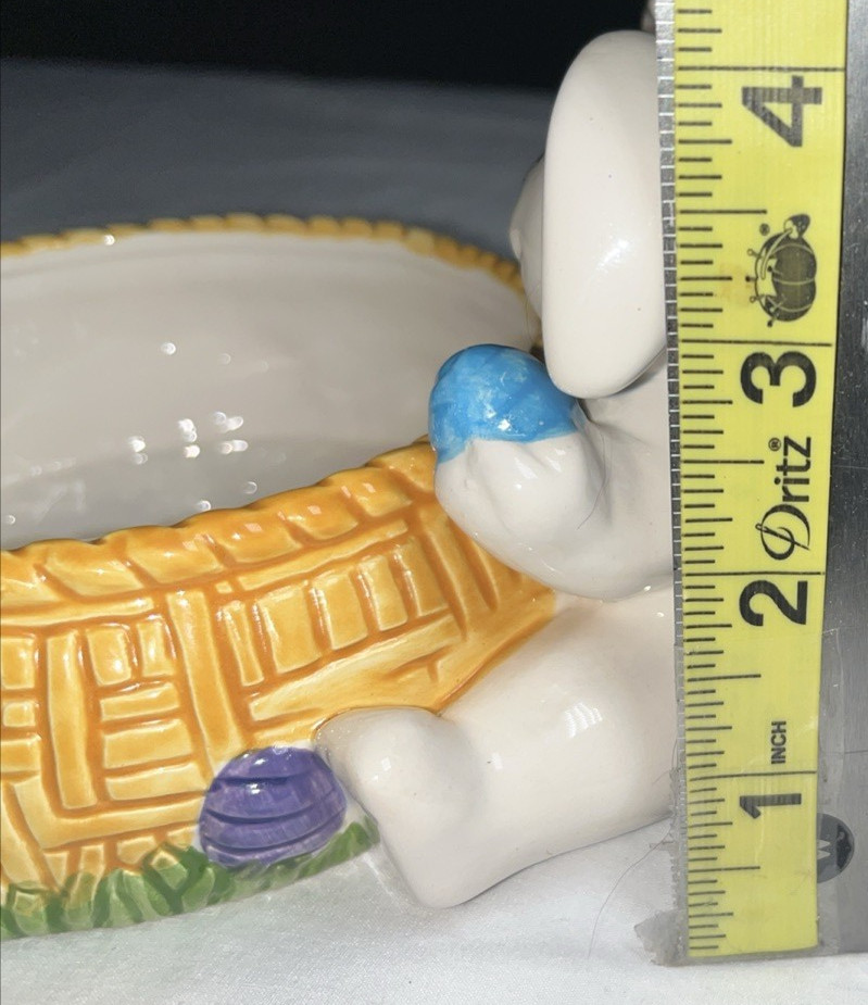 Easter Candy Dish Papel Ceramic Bowl Easter Eggs Bunny Rabbit