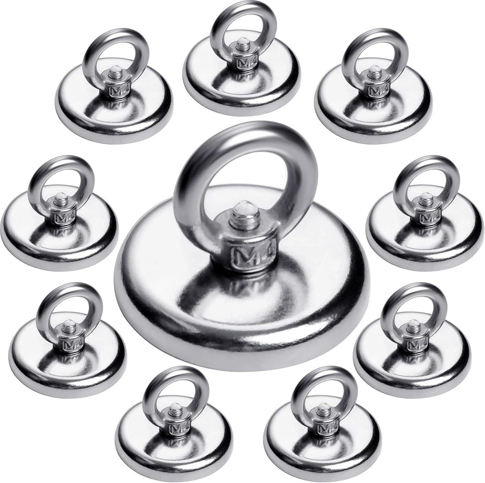 Strong Magnetic Hooks 10 Pack, 60/100 LBS Pulling Force Rare Earth Neodymium