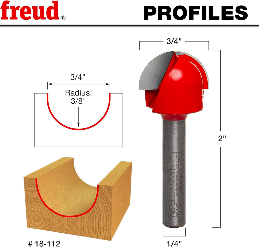 18-112: 3/8" Radius round Nose Bit