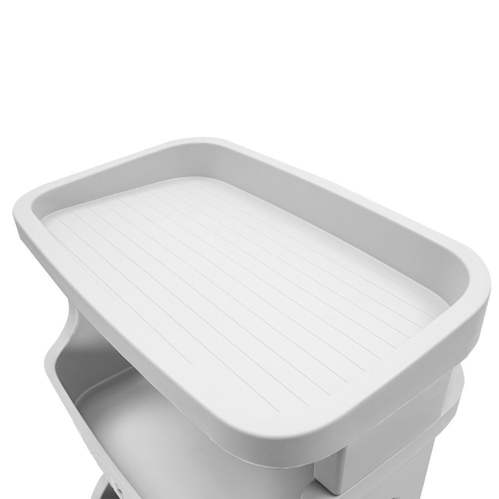 4-Tier Rolling Plastic Laundry Basket Removable Laundry Hamper w/ Wheels Gray