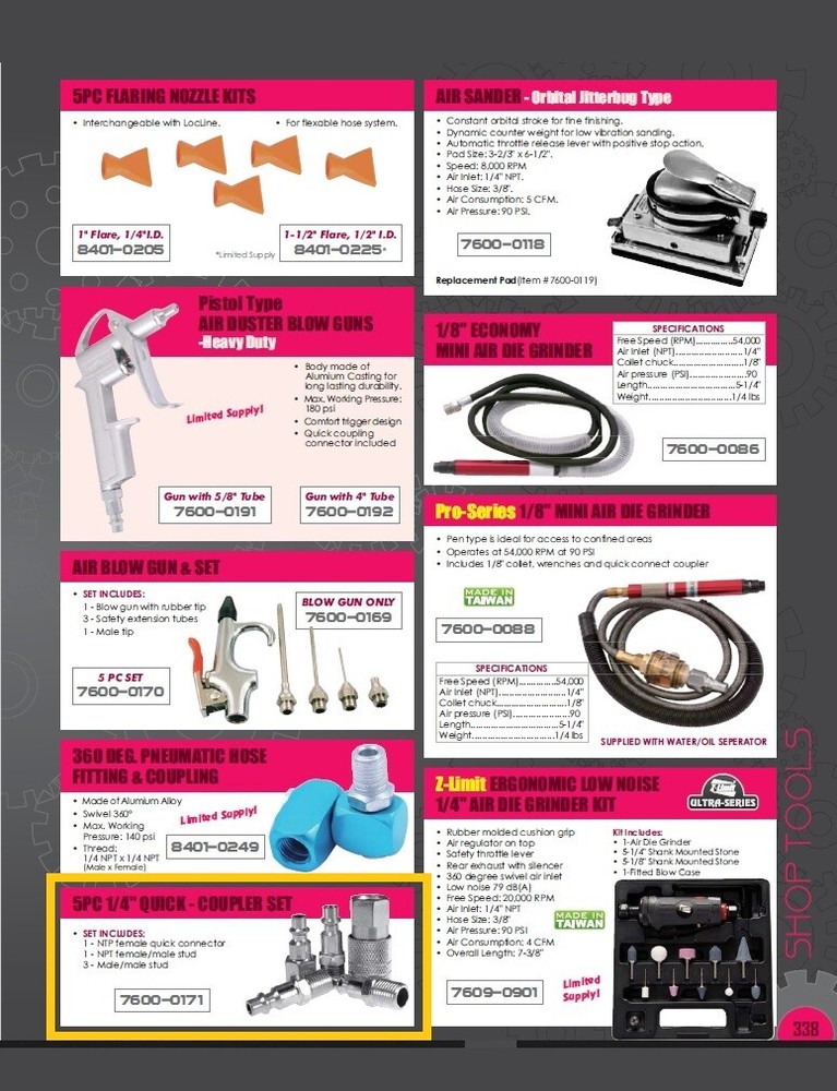 5 PIECE QUICK COUPLER KIT (7600-0171)