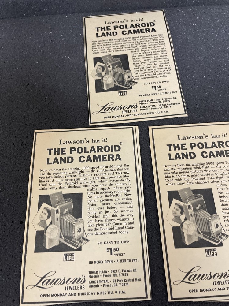 Vintage 1950’s Print Camera Advertisements