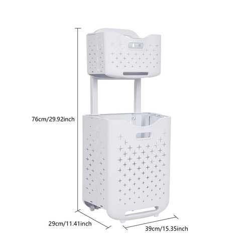 Foldable Multi-tier Laundry Hamper Collapsible Dirty Clothes Laundry Basket