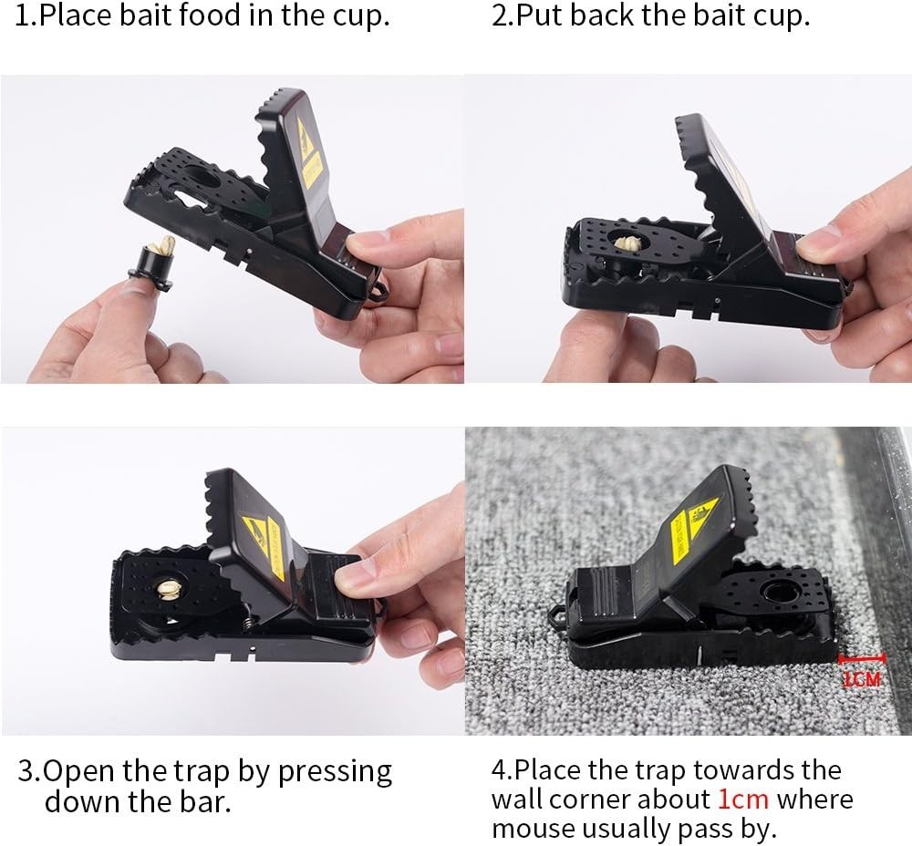 Reusable Snap Mouse Traps - 6 Pack, Humane, Easy to Use, Indoor & Outdoor