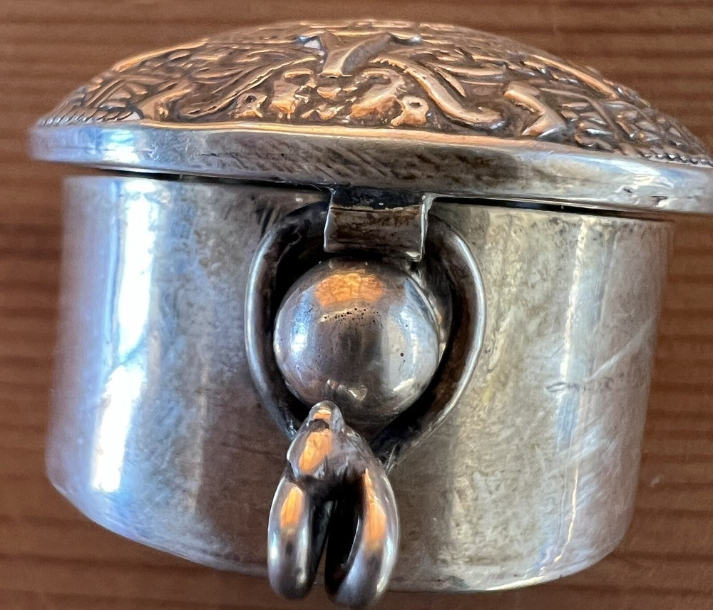 Sterling Silver Aztec Calendar Pill Box from Mexico