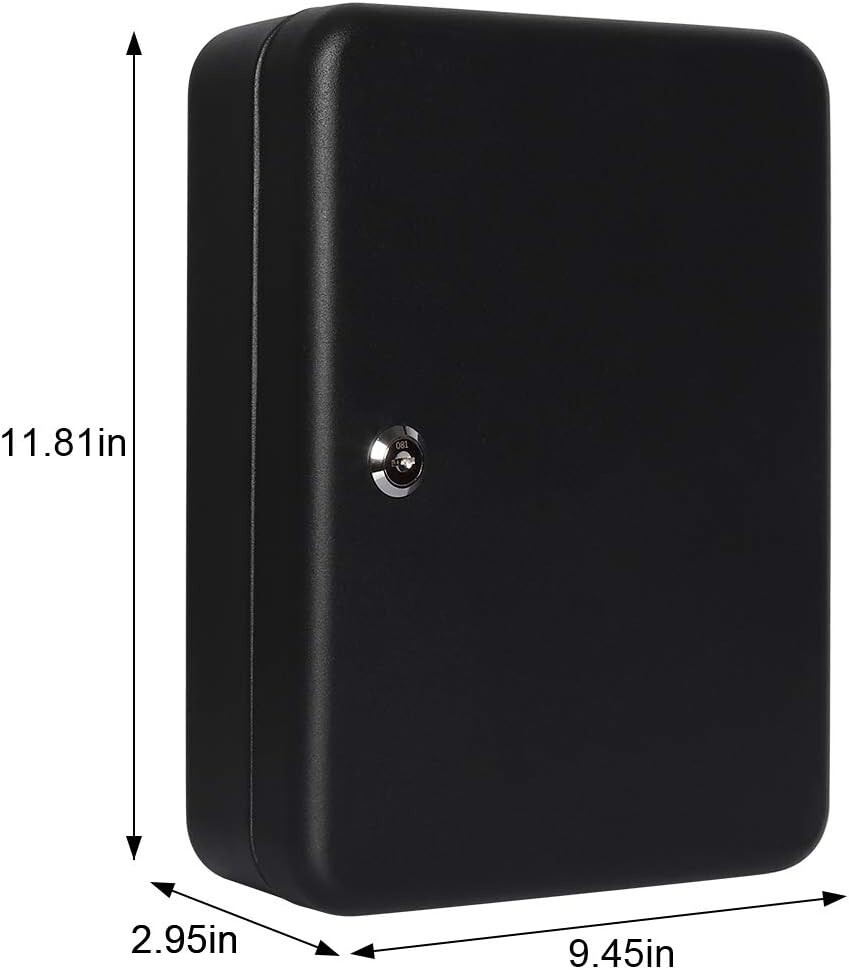 48 Key Hooks & Tags Key Labels Key Lock Box Wall Mount Security Key Storage Box