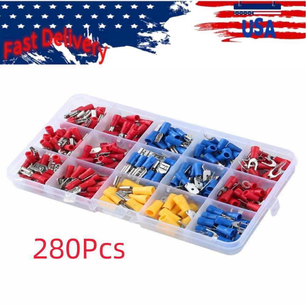 280PCS Insulated Wire Electrical Connectors Assortment Crimp Terminals Kit Set