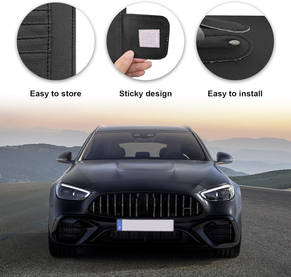 2 Pack Leather Car Sun Visor Organizer Small Auto Document Card Holder Pockets