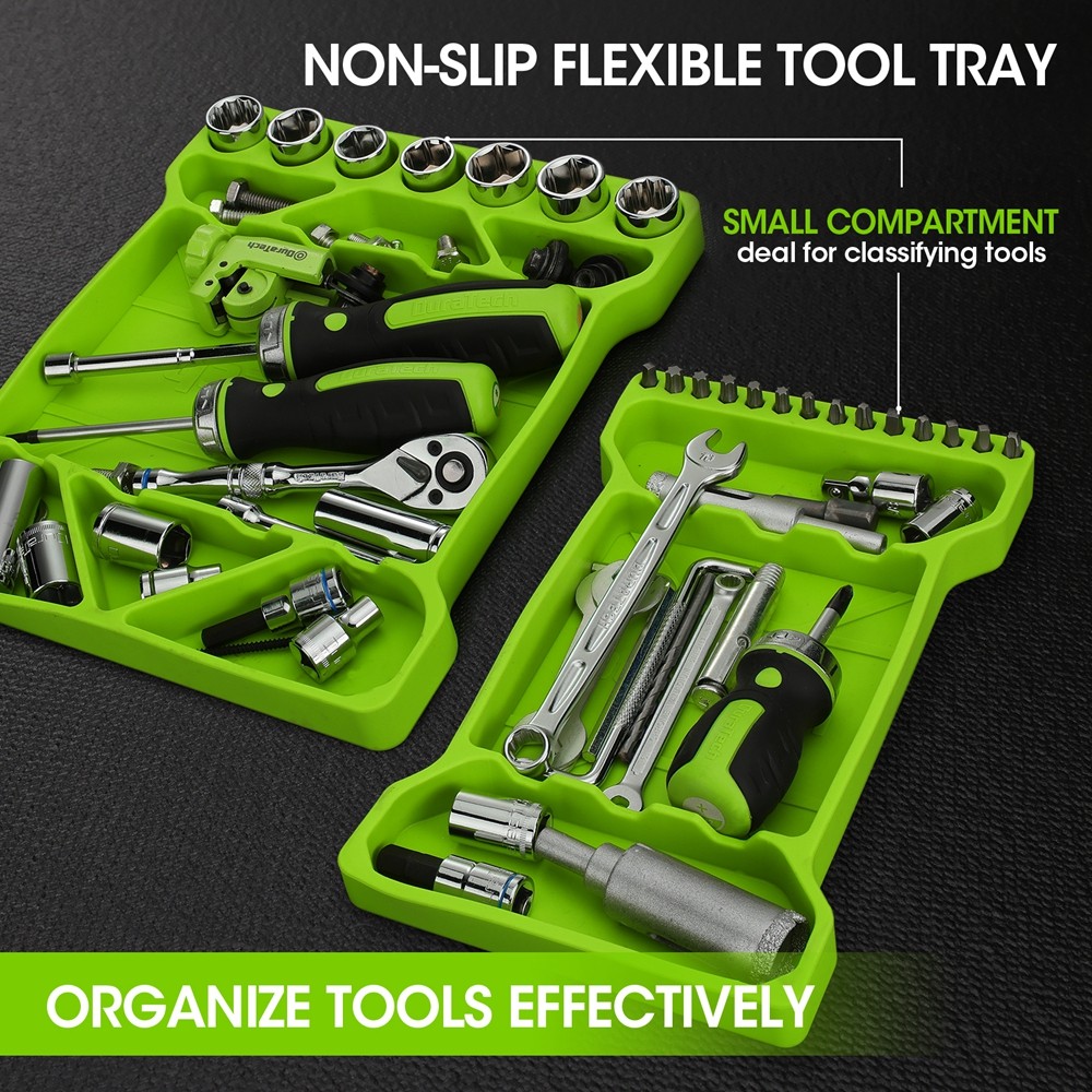 DURATECH 3PC Flexible Tool Tray Silicone Tool Holder for Automotive Tool Storage