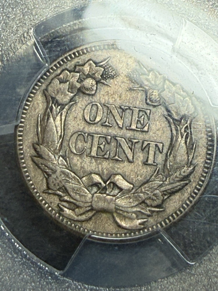 1857 PCGS CAC AU50 Flying Eagle Cent 1c Original Near MS Example CAC Approved