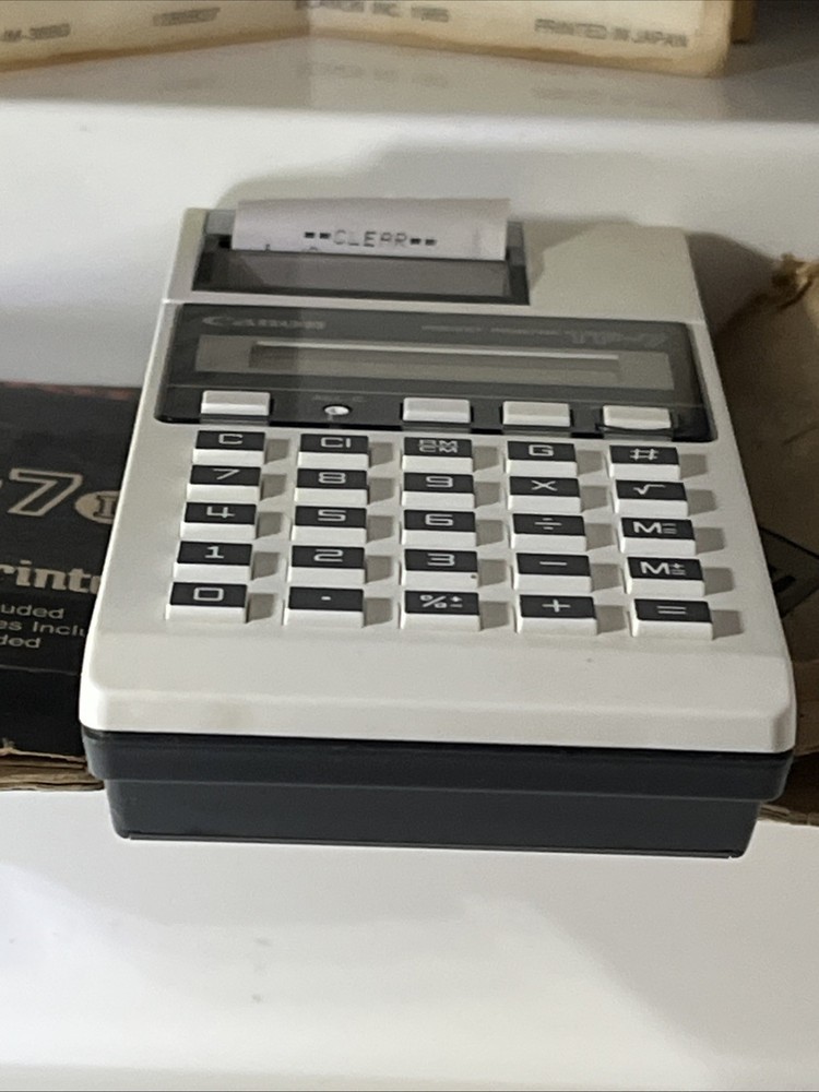 Vintage Canon TP-7 Electro Printer Calculator Original Box Instructions & Case