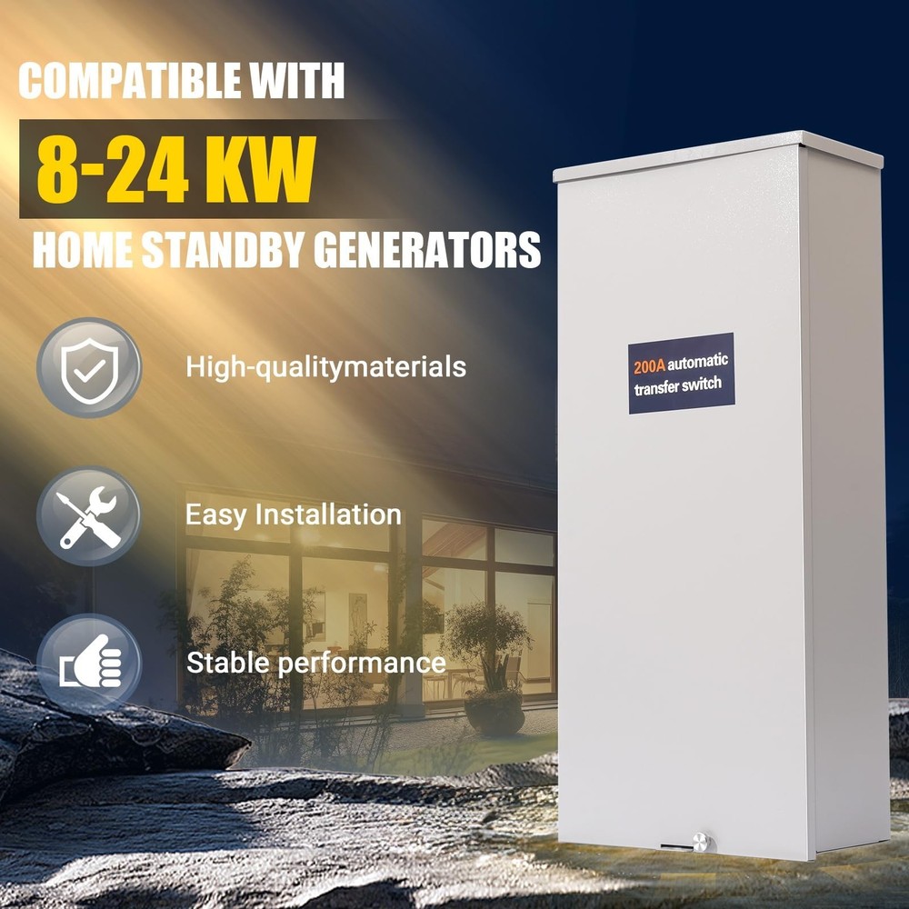 200 Amp Automatic Transfer Switch w/Power Management Replacement for Generac ...