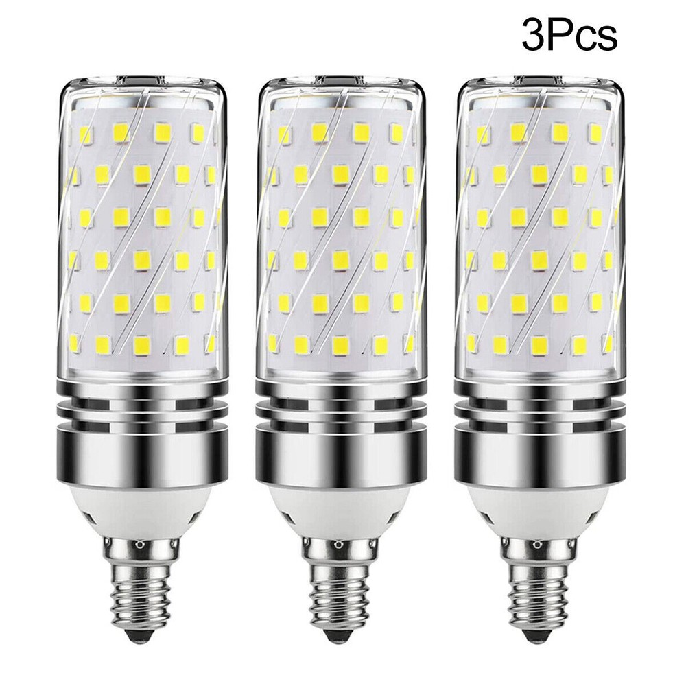 E12 White LED Corn Bulbs 16W Candelabra Ceiling Fan Light Bulbs Daylight 6000K