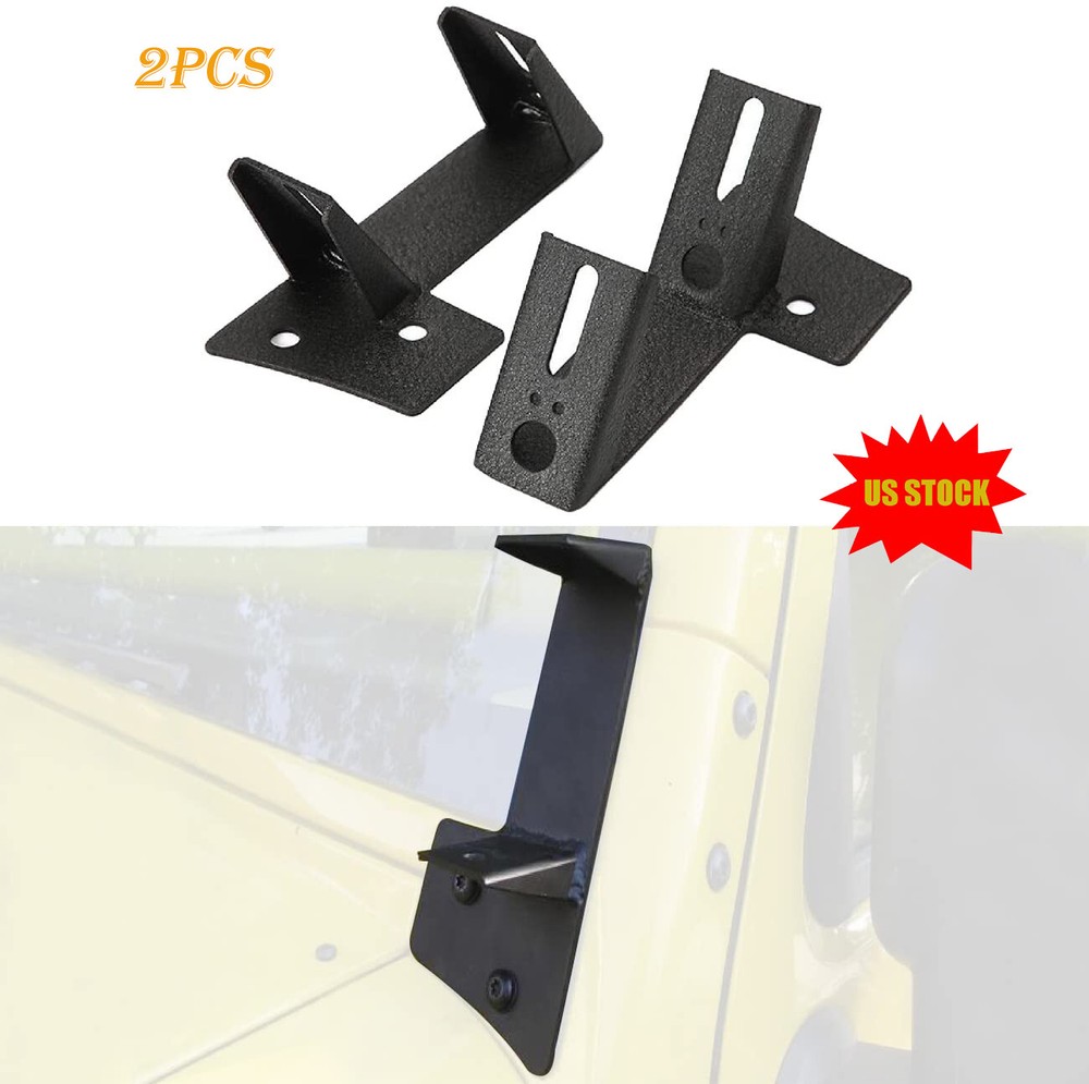 A-Pillar Windshield Hinge Mounting Brackets for Jeep Wrangler JK 2007-2017