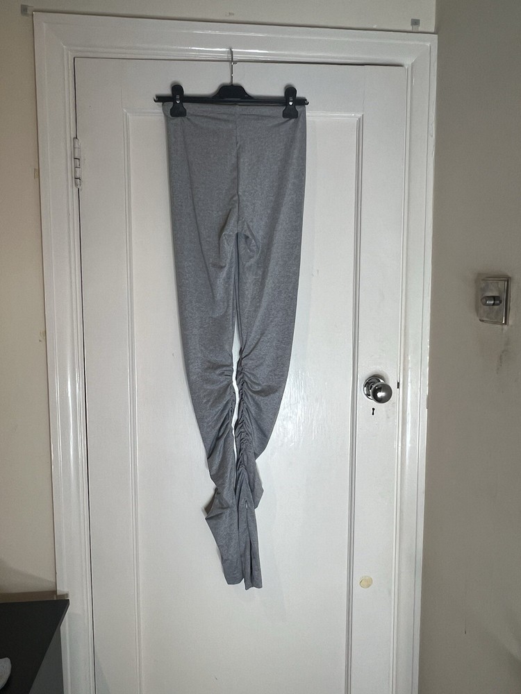 Grey Off Shoulder Top and Ruched Legging Two Piece Set