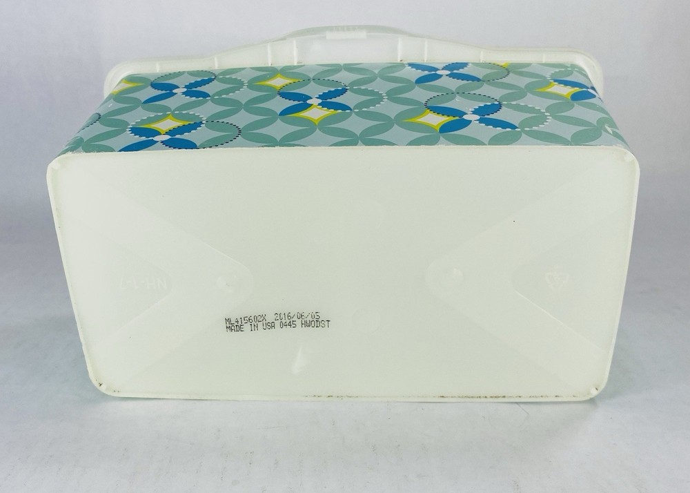 Huggies Empty Wipe Container Pop Top Design Refillable Geometric Blue Green