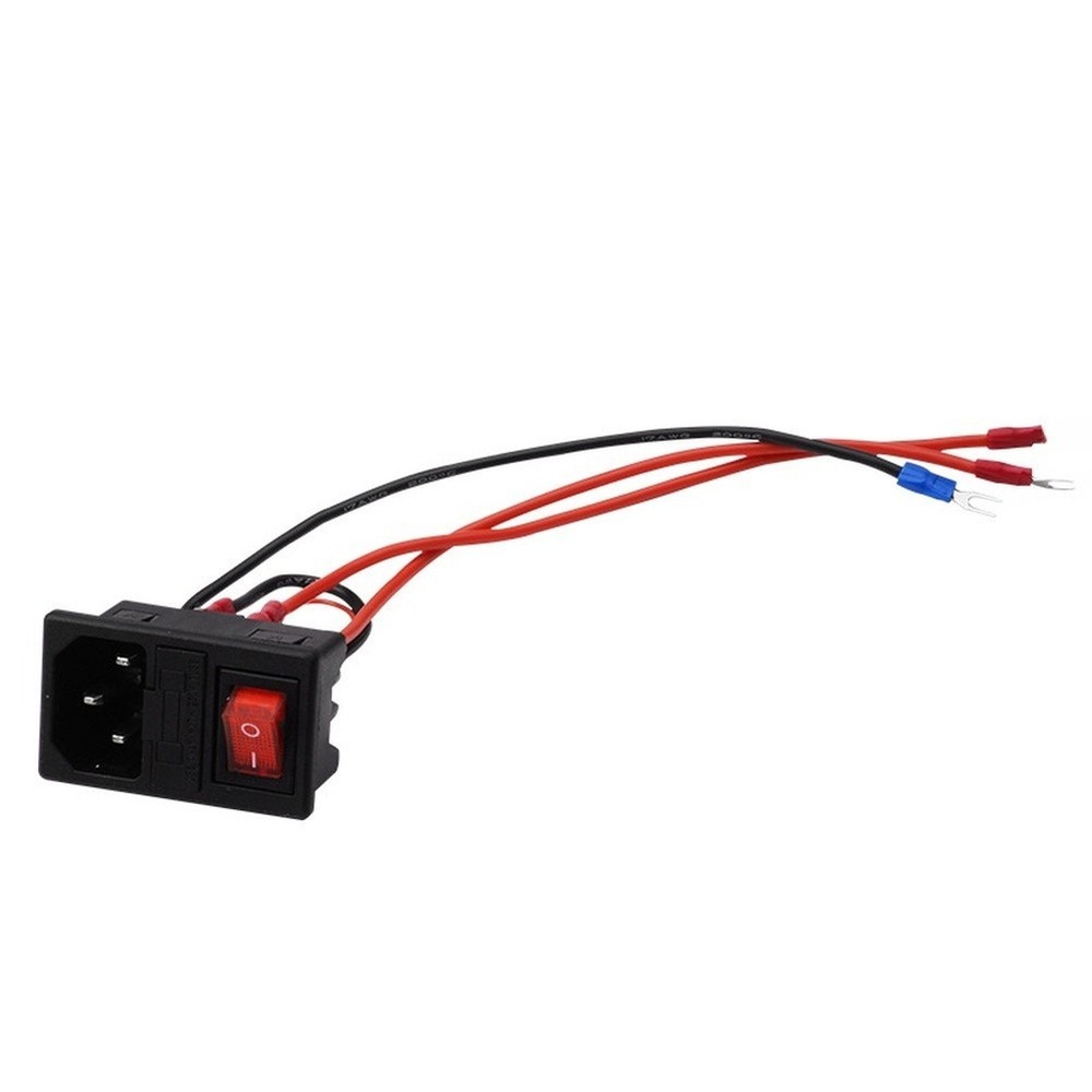 Pre Wired Power Switch Socket 10A Module with Fuse for 3D Printer 220V 110V
