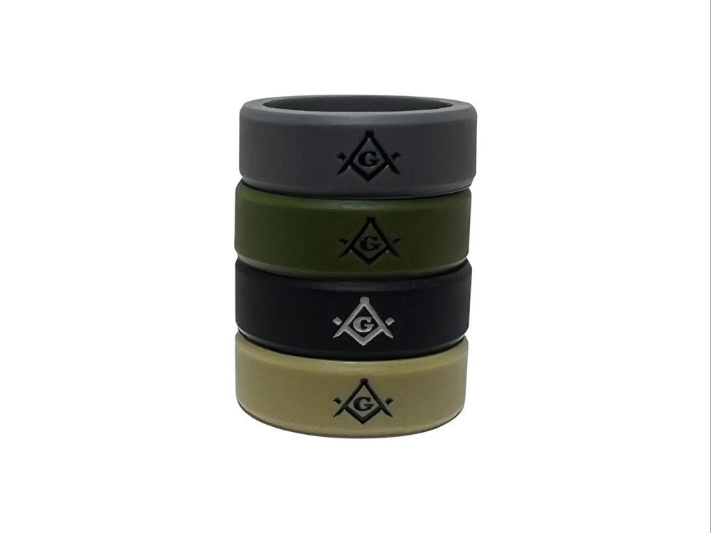 Masonic Ring Silicone Service Pack ( 4 pack backfilled in subdued black/gray)