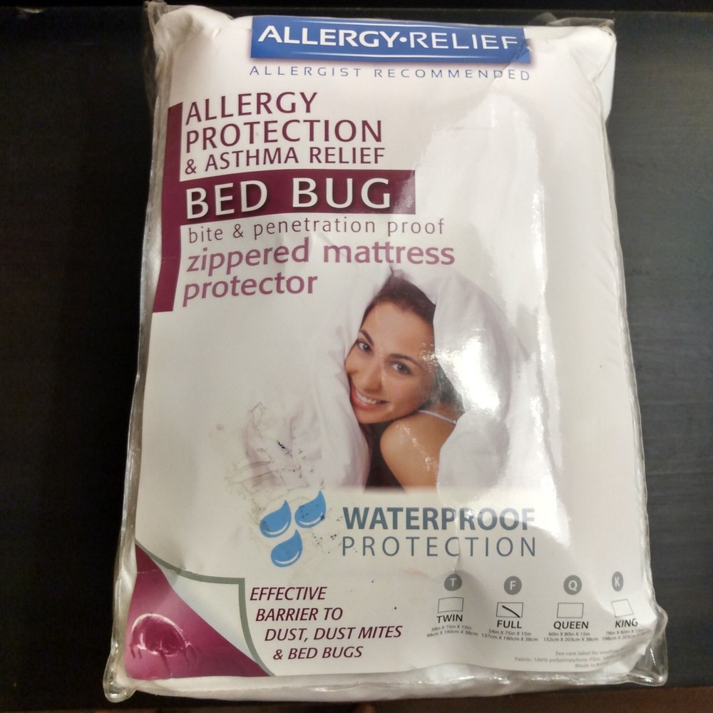 NEW AllerEase FULL SIZE  Bedbug Allergy Zippered Mattress protector Waterproof