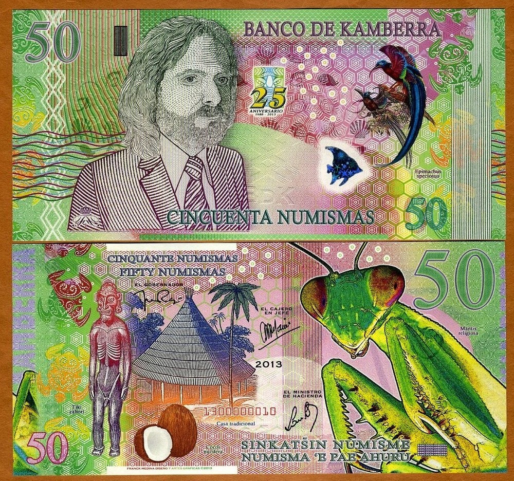 Kamberra, 50 Numismas, 2013, UNC Commemorative Exotic