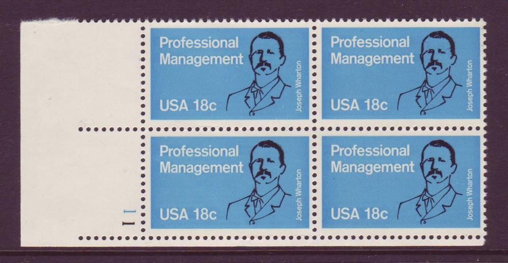 #1920 PROFESSIONAL MANAGEMENT. MINT PLATE BLOCK. F-VF NEVER HINGED!