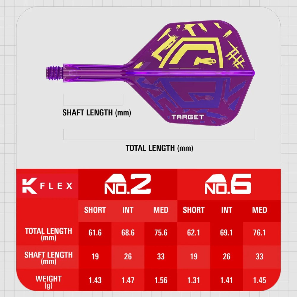 MEDIUM #2 LUKE LITTLER WC TARGET K-FLEX 1 PIECE SHAFT & FLIGHT SYSTEM