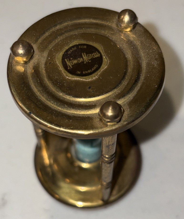 Vintage Solid Brass 3 inch Hourglass Neiman Marcus England
