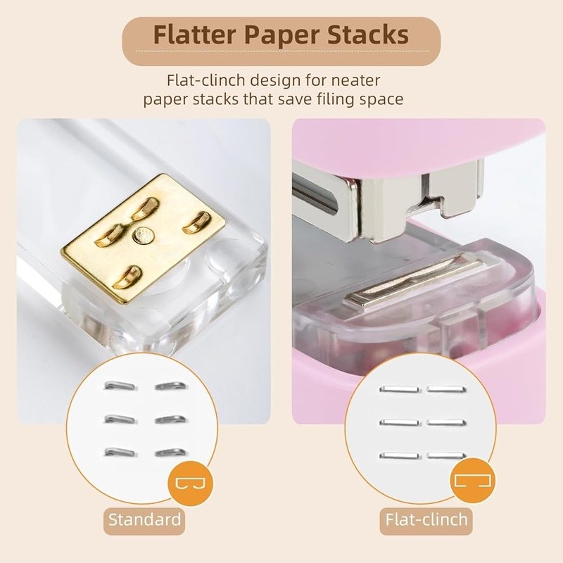 40 Sheet Stapler W/ Remover 830 Staples Flat Clinch Quick Reloading Storage New